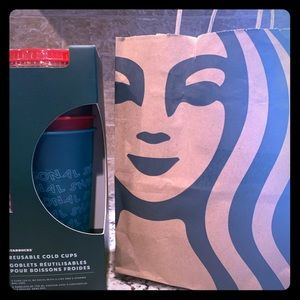 BNIB! Starbucks holiday reusable cod cups 2019!